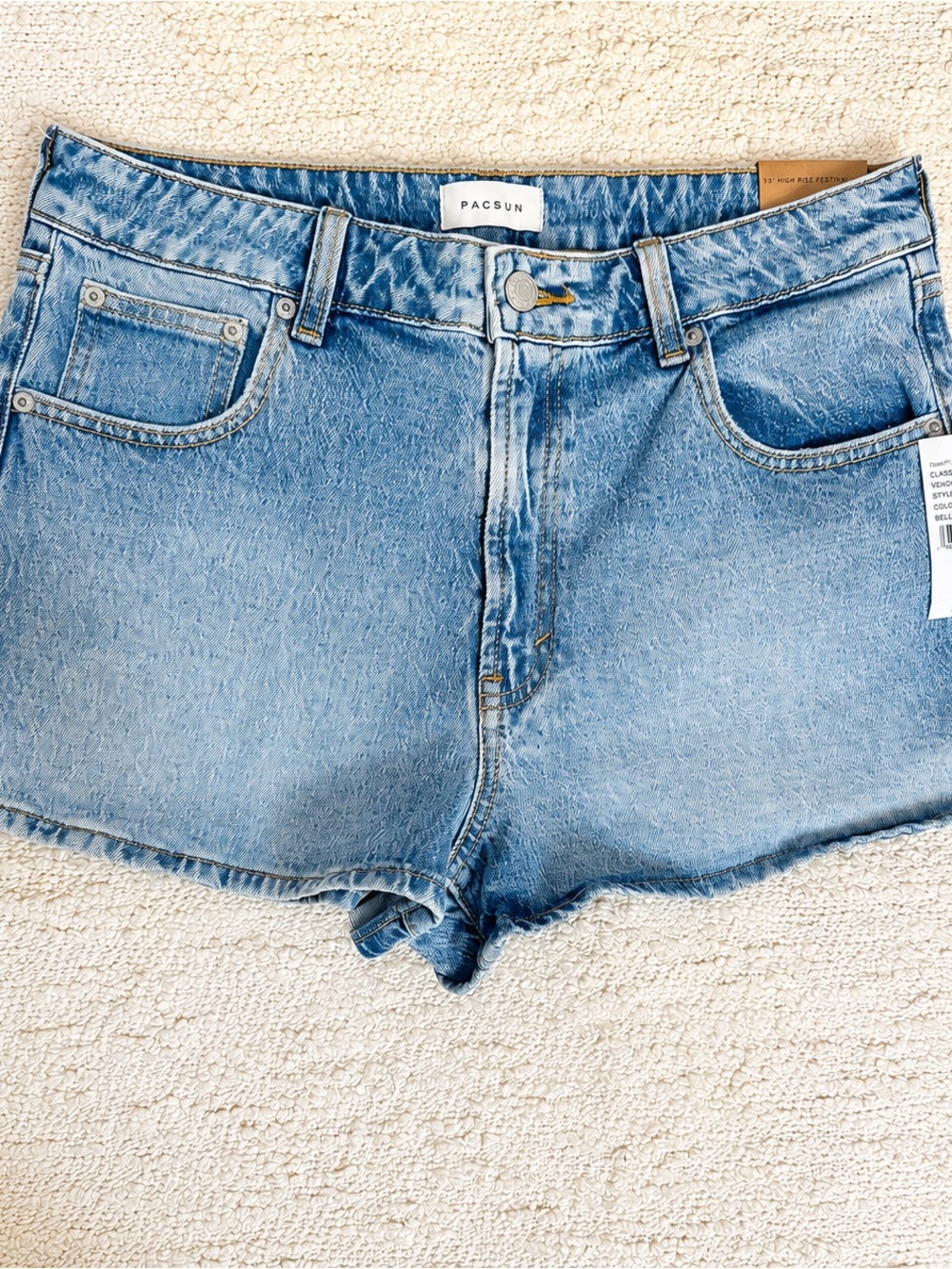 PacSun Light Blue High-Rise Denim Shorts